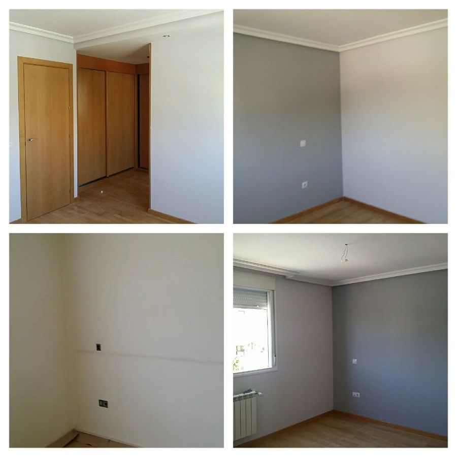 Antes y después de una pared pintada