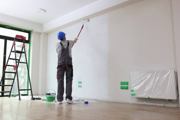 Pintor profesional trabajando en una pared